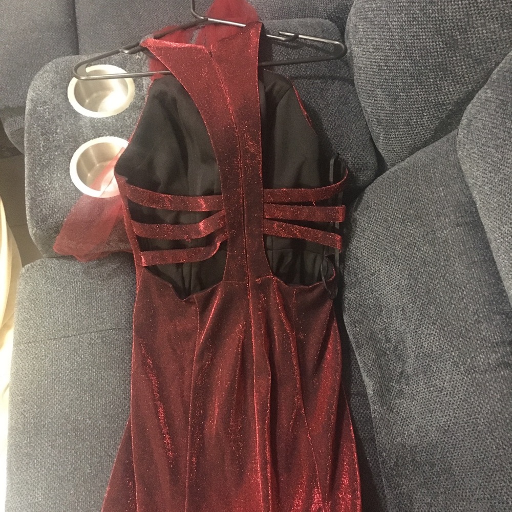 Gorgeous long Open back red dress with a train